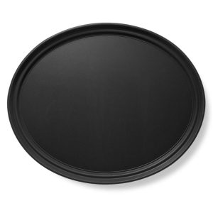Waiters Tray Black Oval Non Slip 68x55cm